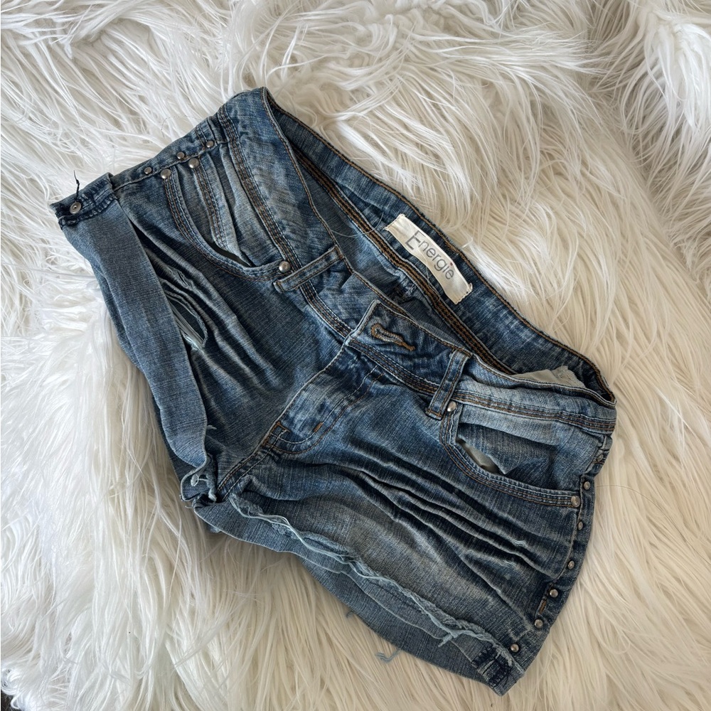 Studded Blue Denim Shorts, size 7